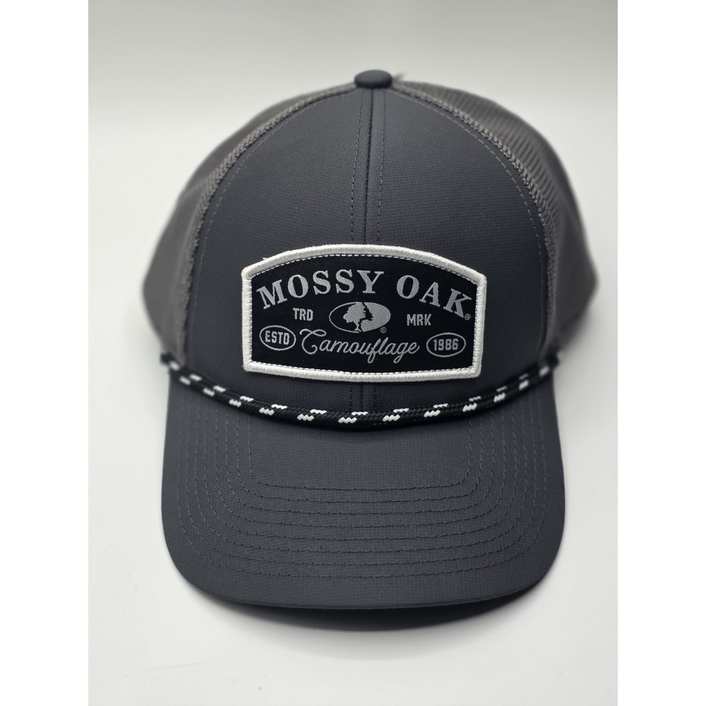 Mossy Oak Trucker Hat Grey Mesh Adjustable Snapback One Size NWT